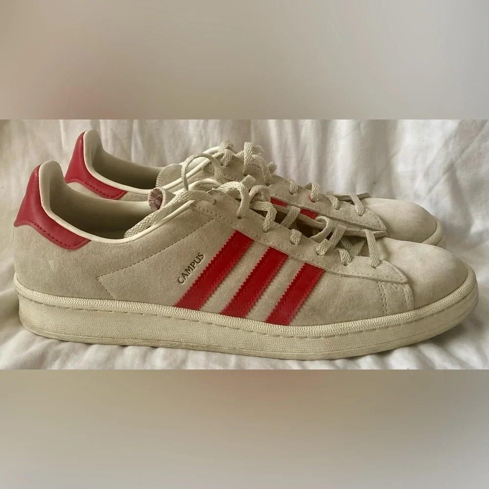 Adidas Men's Size 12 Campus 80s 'Off White Collegiate Red' Shoes GY4580